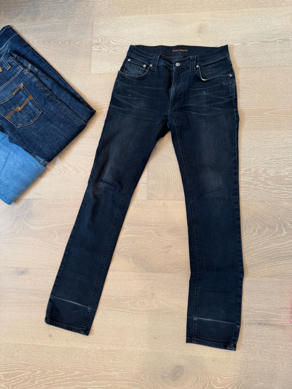 Nudie Jeans Black Slim Mens Jeans